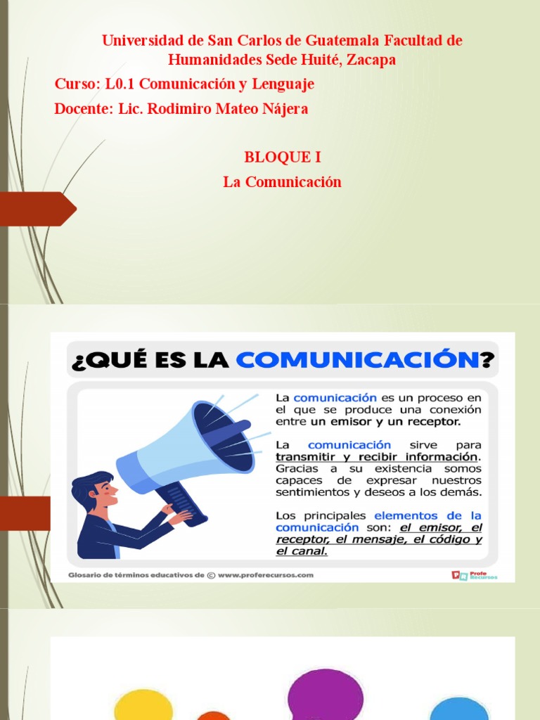 Elementos del Círculo de Comunicación | PDF | Artes del Lenguaje y ...