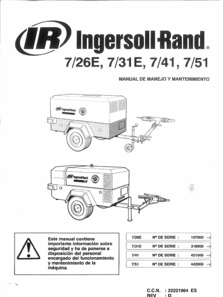 Manual Uso Compresor Ingersoll Rand 7_26E 7_31E 7_41 7_51