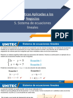 Matemáticas Aplicadas A Los Negocios: 5. Sistema de Ecuaciones Lineales