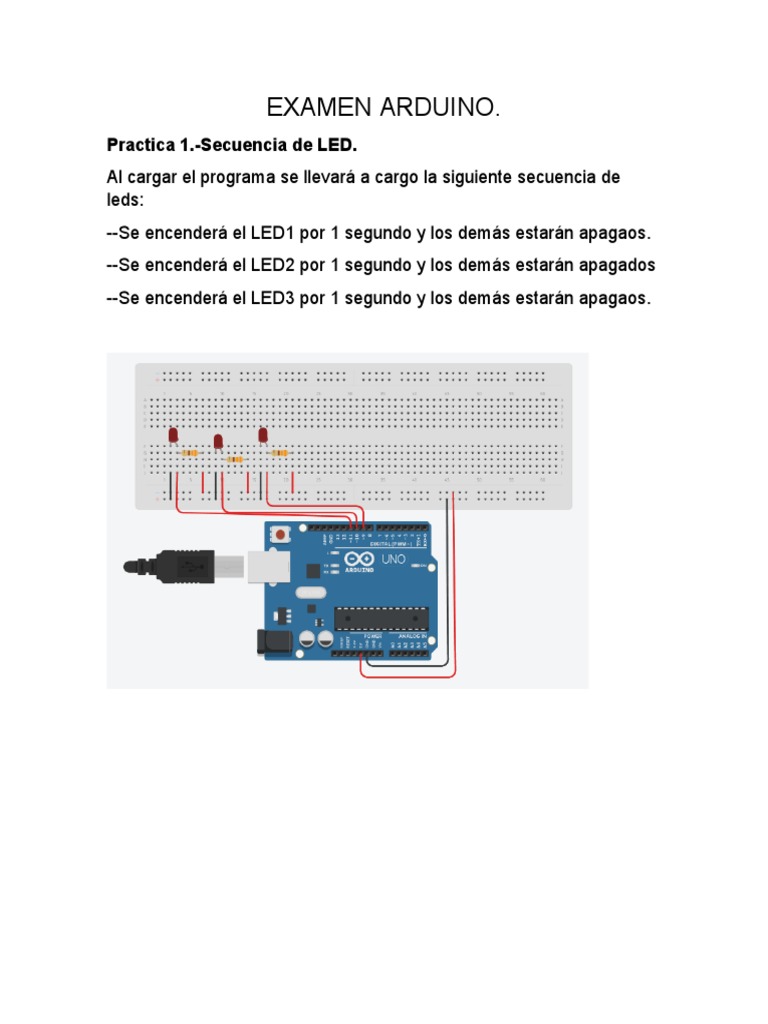 Examen de Arduino: Prácticas y Secuencias | PDF