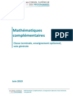 Mathématiques Complémentaires: Classe Terminale, Enseignement Optionnel, Voie Générale