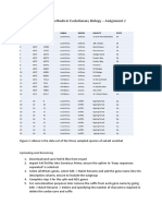 Research Methods in Evolutionary Biology - Assignment 2: Method