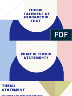 Thesis Statement of An Academic Text