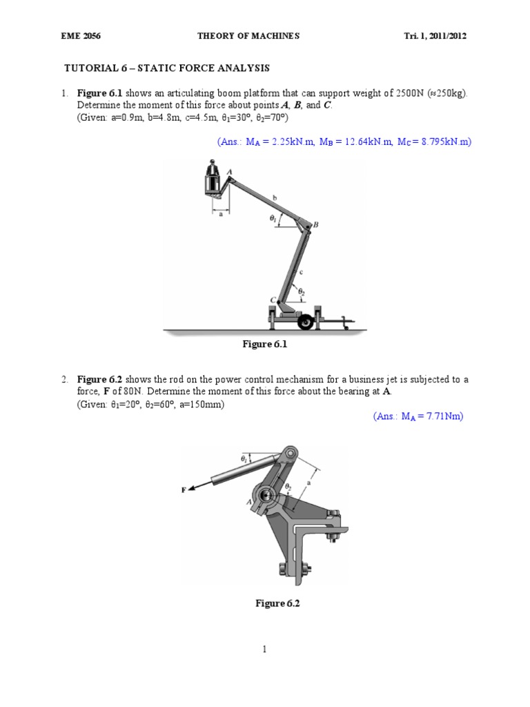 Static Force and Torque Analysis | PDF | Actuator | Applied And ...