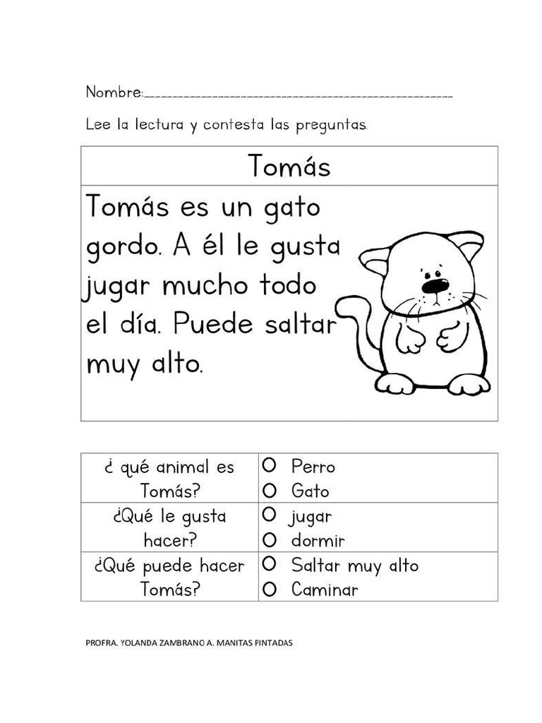 Cuaderno de Lectura y Escritura Lecturas Cortas para Nic3b1os Me 43 | PDF