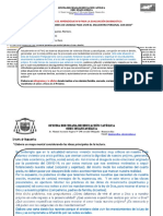 EXPERIENCIA DE APRENDIZAJE N°0 PARA LA EVALUACIÓN DIAGNOSTICA - Docx Religión.