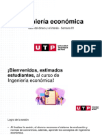 Ingeniería Económica: Valor Del Dinero y El Interés - Semana 01