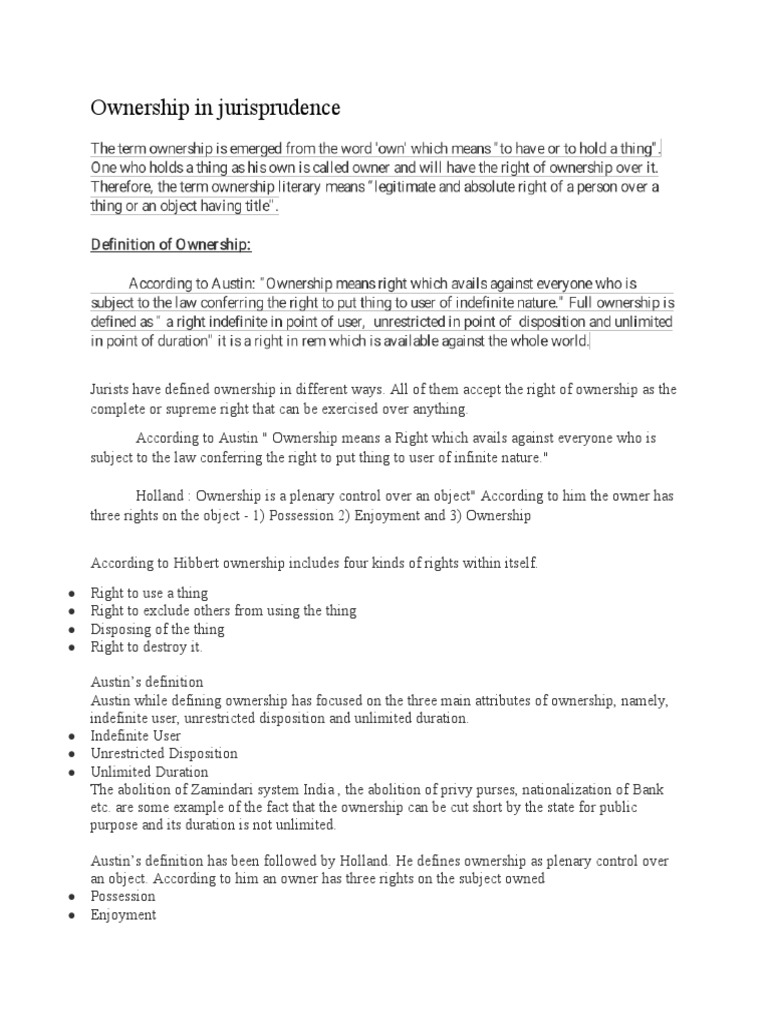 Ownership in Jurisprudence PDF