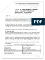 Present Status of Moral Education in Schools: A Descriptive Study