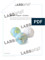 Small Paper Globe: Craft Templates For Paper Globes With Continents and Countries, Diameter Ø 5,9 Inches (15 CM)