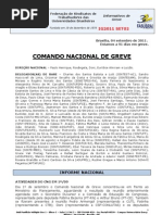 Informe de 4 de setembro de 2011 do Comando Nacional de Greve