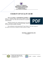 Certification Presently Enrolled