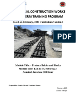 Structural Construction Works Short Term Training Program: Based On February, 2023 Curriculum Version 1