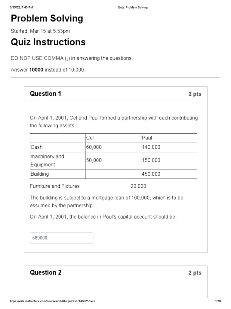 Quiz problem solving final pdf