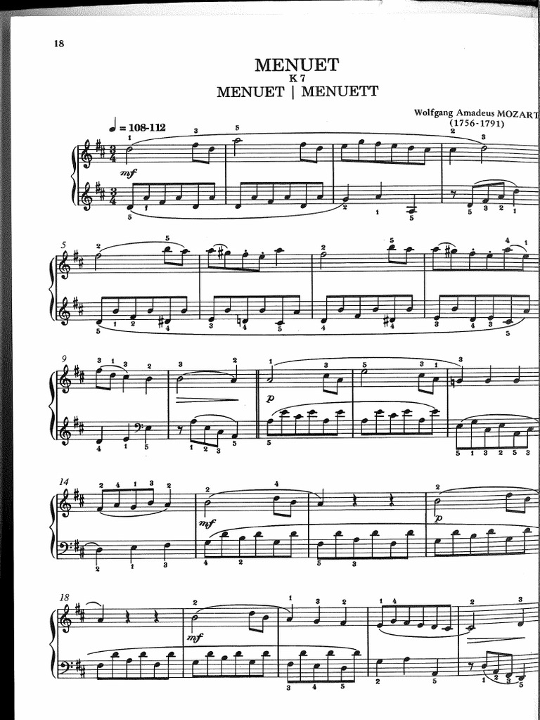 Menuet MOZART PDF