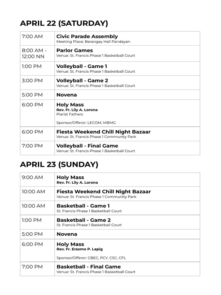 st-joseph-fiesta-weekend-schedule-pdf-catholic-church-christian