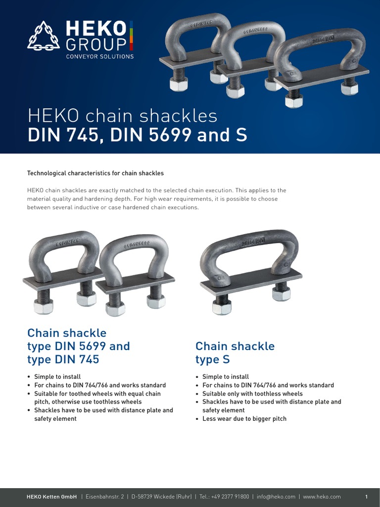 DB001 HEKO ChainShackles DIN745 DIN5699 and S EN PDF
