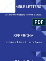 Unjumble Letters: Arrange The Letters To Form A Word