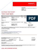 Tailor-Made Flights: Electronic Ticket Receipt