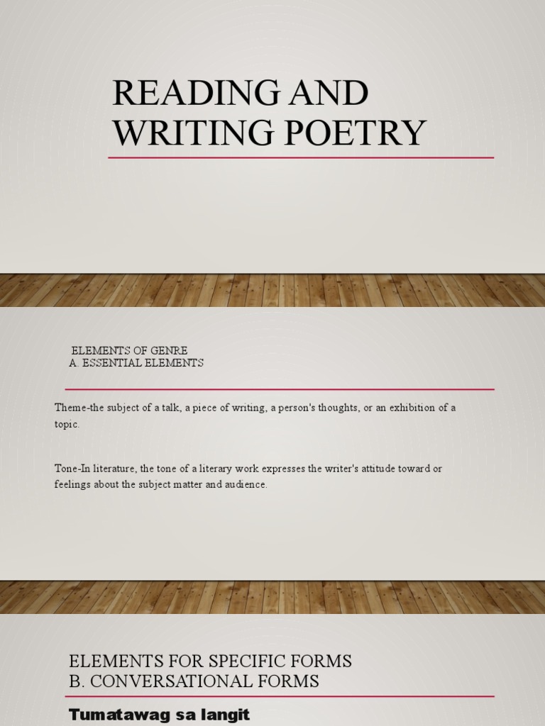 creative writing reading and writing poetry