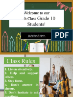 Grade 10 Math Class Welcome