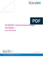 TCS iON NPT - Human Resource Manager Test Syllabus: Level: Foundational