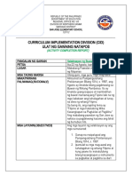 Curriculum Implementation Division (Cid) Ulat NG Gawaing Natapos