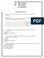 Acitiivity Sheet Health Alcohol