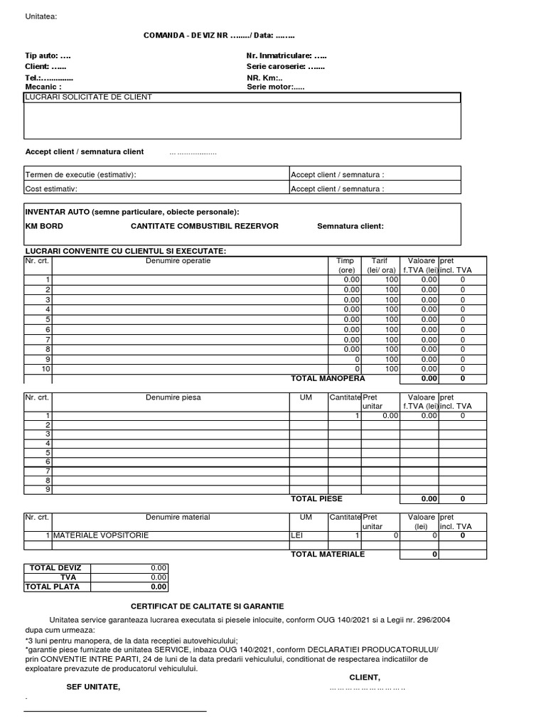 Deviz Service | PDF