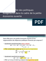 Etude de L'effet Des Politiques Budgétaires Dans Le Cadre de La Petite Économie Ouverte