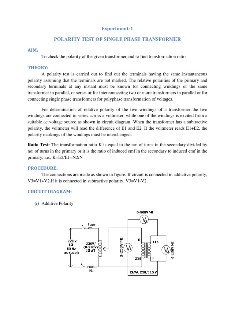 Electrical Machines Lab Manual (DC Machines and Transformer) PDF