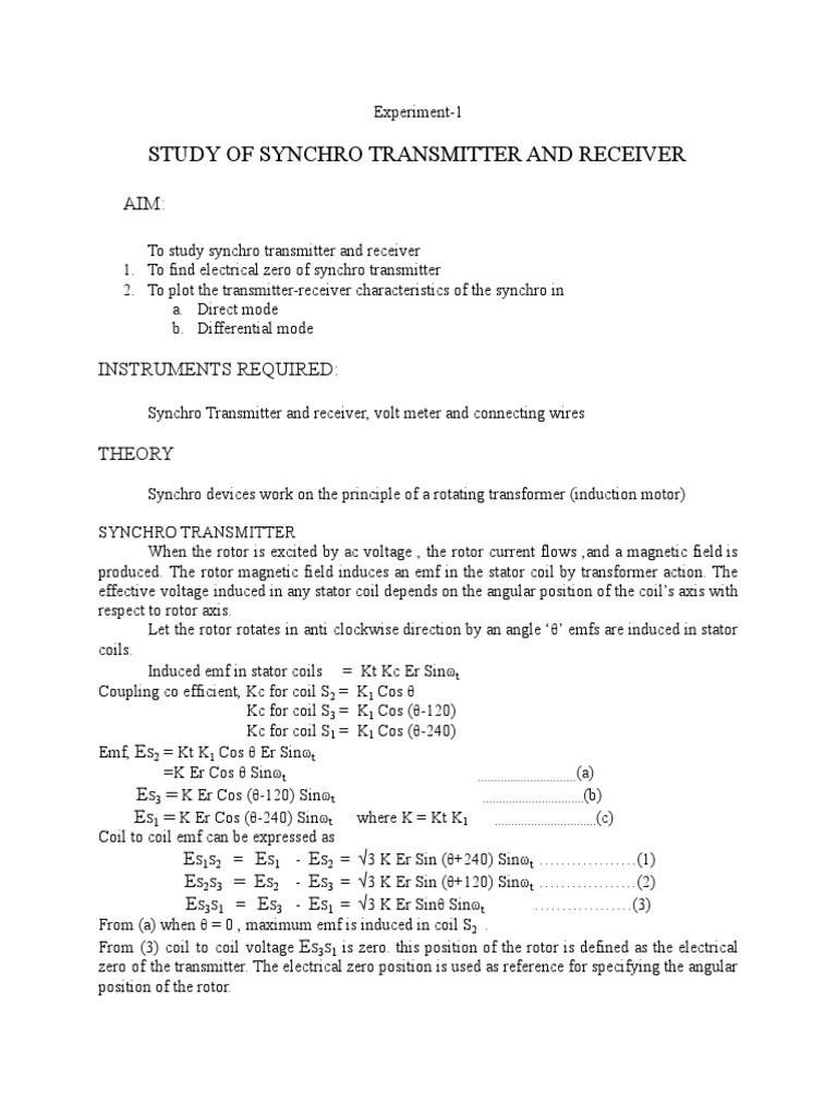 Instrumentation Lab Manual PDF Transformer Inductance