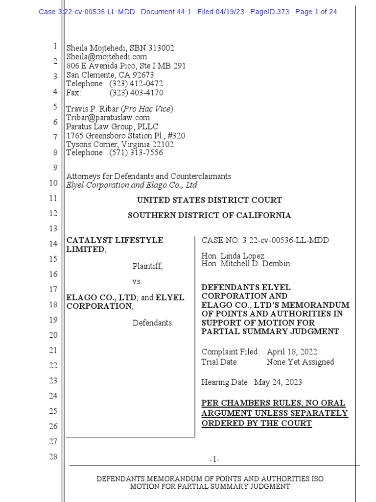 Defendants' Motion for Summary Judgment | PDF | Summary Judgment | Justice