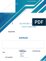 Rapport Activitã© Socio-Culturelle 2022