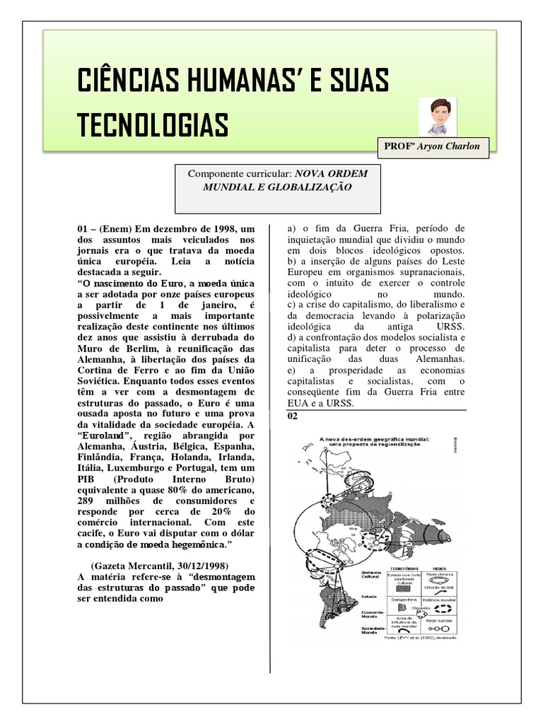 Ciências Humanas e Suas Tecnologias - Nova Ordem Mundial e Globalização ...