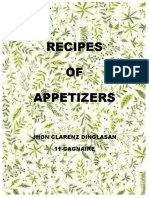 Recipes OF Appetizers: Jhon Clarenz Dinglasan 11-Gagnaire