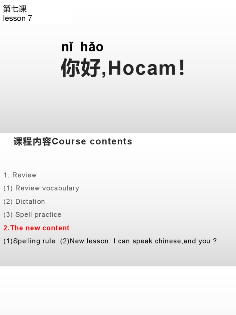 Chinese Lesson 7 | PDF
