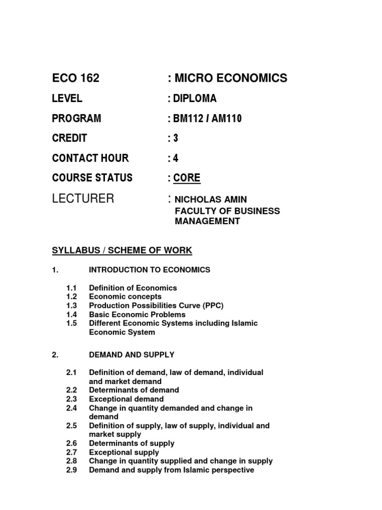 Eco - 162 - Teaching - Materials - Topic 1 - 3 | PDF | Supply ...
