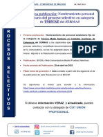 Informa Próxima Publicación Nombramiento Personal Estatutario Del Proceso Selectivo en Categoría de TMSCAE Del SERMAS