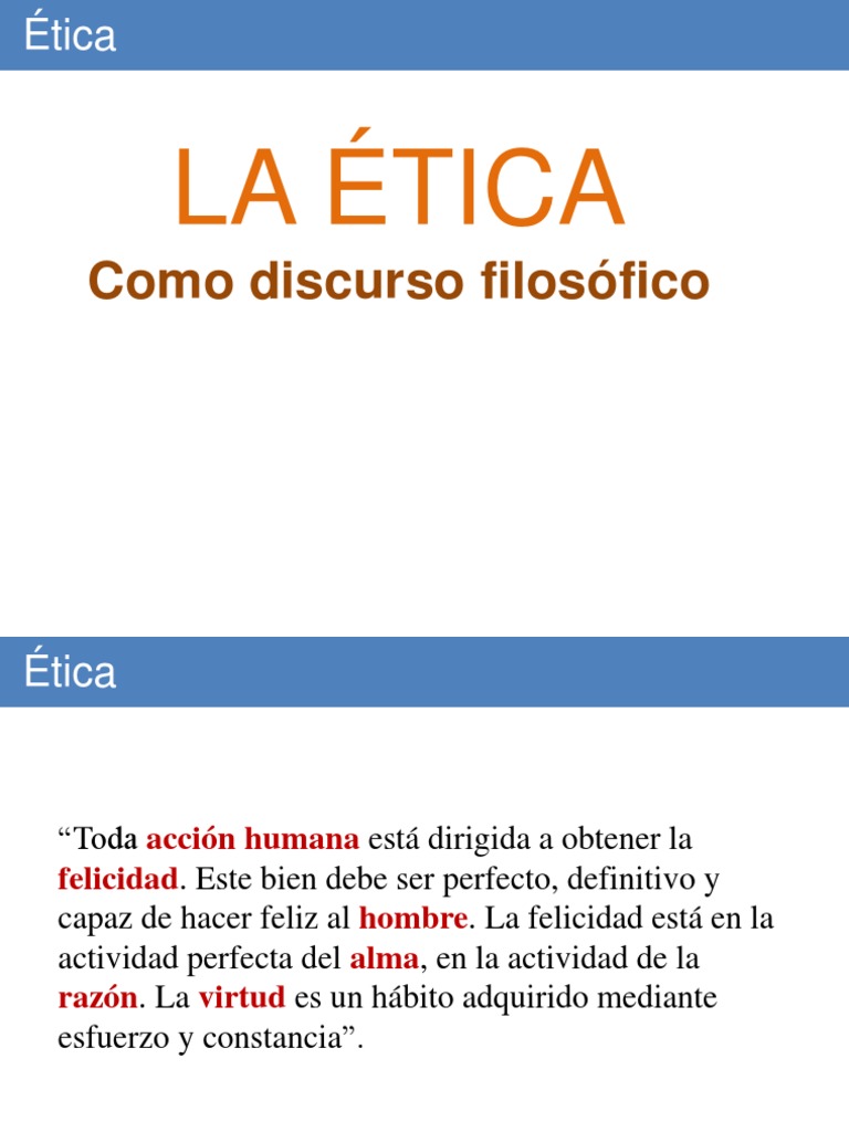 La Etica Como Disciplina Filosofica