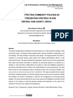 Factors Affecting Community Policing As A Crime Prevention Strategy in Kisii Central Sub-County, Kenya