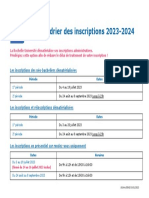 Calendrier Des Inscriptions 2023-2024