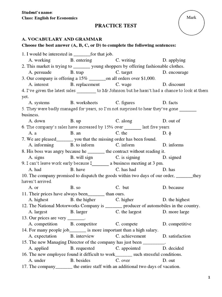 Practice test pdf