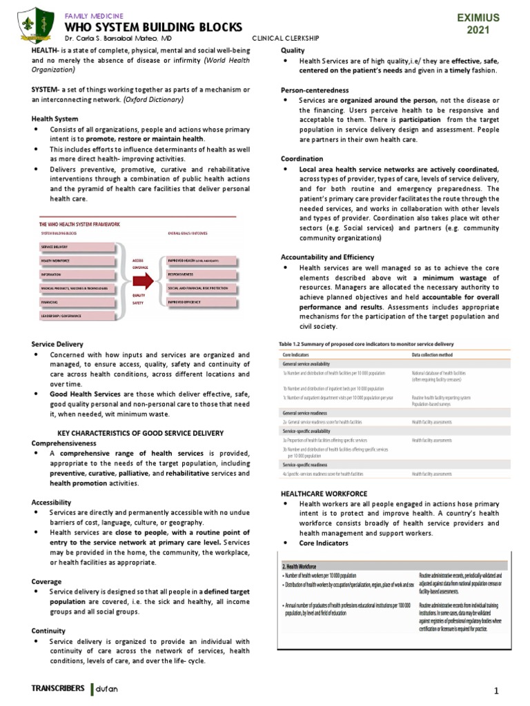 Who Health System Building Blocks PDF Health Care Health Informatics