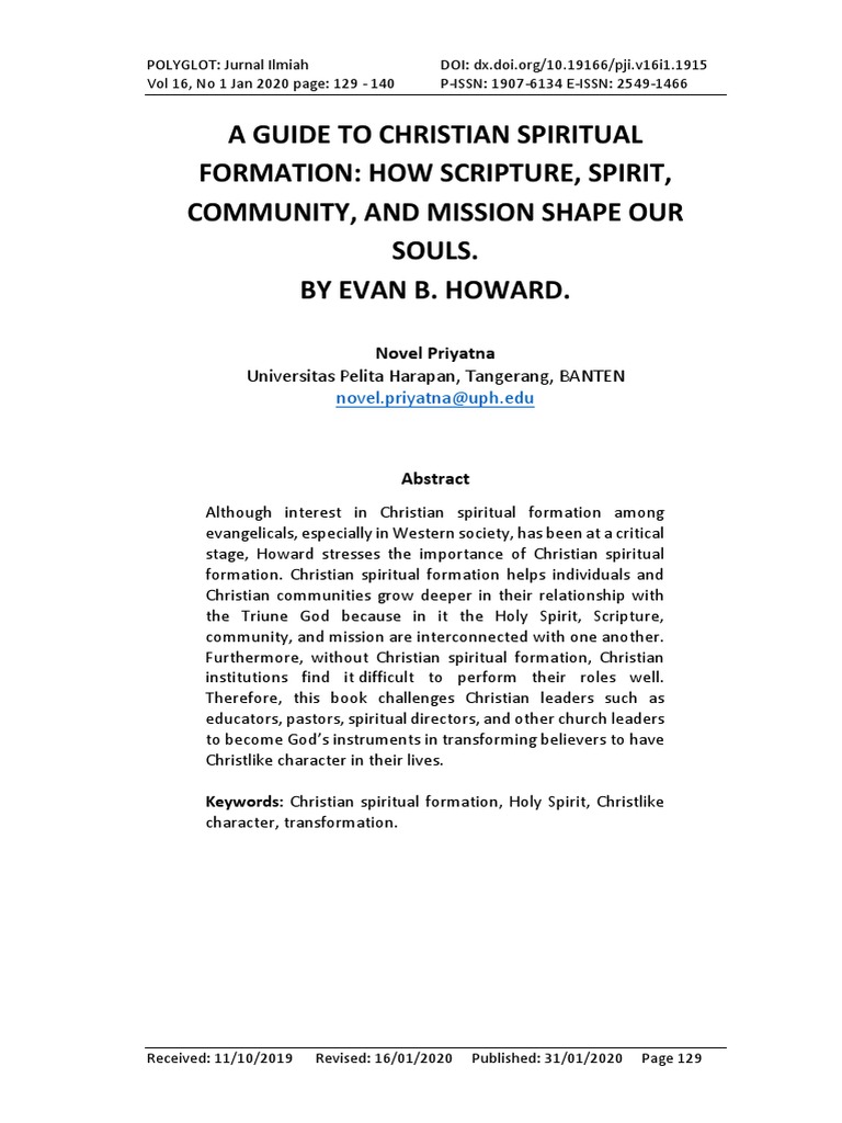 A GUIDE TO CHRISTIAN SPIRITUAL FORMATION | PDF | Prayer | Spirituality