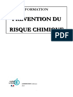 Prévention Du Risque Chimique: Formation, PDF, Risque