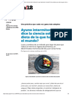 Ayuno Intermitente - ¿Qué Dice La Ciencia Sobre La Dieta de La Que Habla Todo El Mundo - Una Práctica Que Cada Vez Gana Más Adeptos - Página12