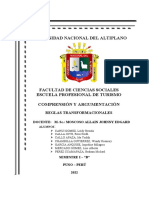 Universidad Nacional Del Altiplano: Reglas Transformacionales