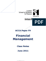 F9 Financial Management Class Notes LSBF J11