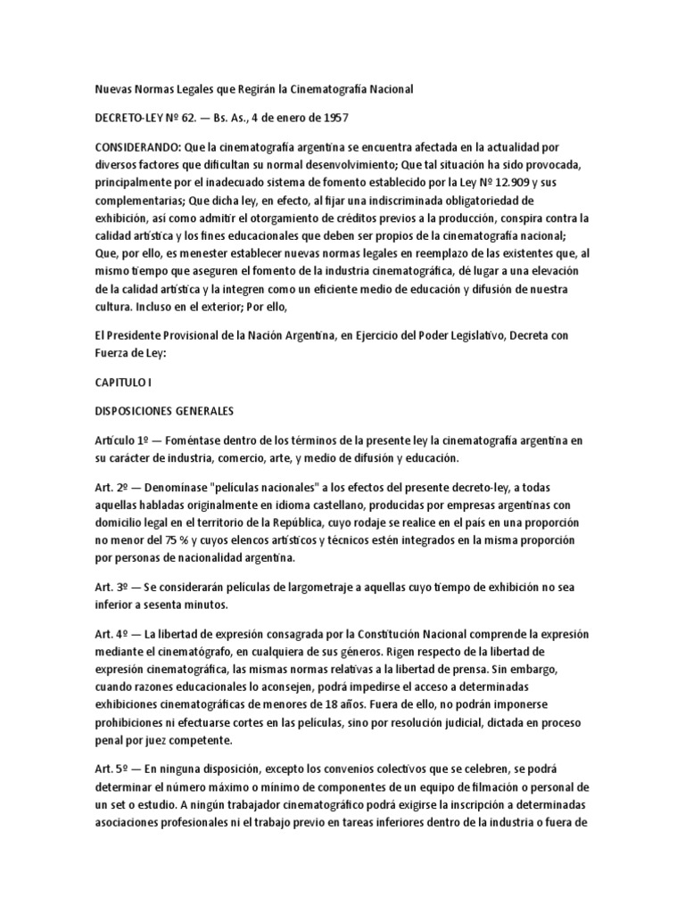 decreto-ley-62-bs-as-4-de-enero-de-1957-pdf-cinematograf-a